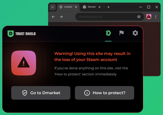 TrustShield warning