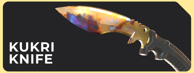 Kukri Knife Case Hardened Gold Gem