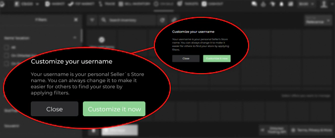 customize username on DMarket