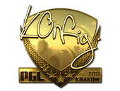 Sticker | k0nfig (Gold) | Krakow 2017 image