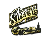 Sticker | s1mple (Gold) | Stockholm 2021 image