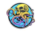 Sticker | Sunset Ocean Tentaskull image
