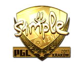 Sticker | s1mple (Gold) | Krakow 2017 image